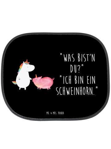 Mr. & Mrs. Panda Sonnenschutz Auto Einhorn Schwein mit Spruch in Schwarz