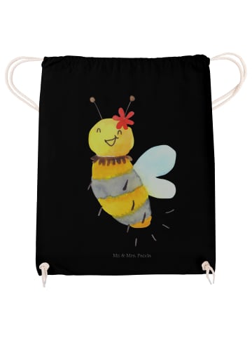 Mr. & Mrs. Panda gym tasche Biene Blume ohne Spruch in Schwarz