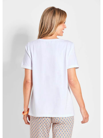 GOLDNER Druckshirt Florales Shirt mit U-Boot-Ausschnitt in bunt / gemustert