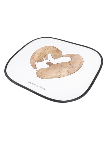 Mr. & Mrs. Panda Auto Sonnenblende Otter Herz ohne Spruch in Weiß