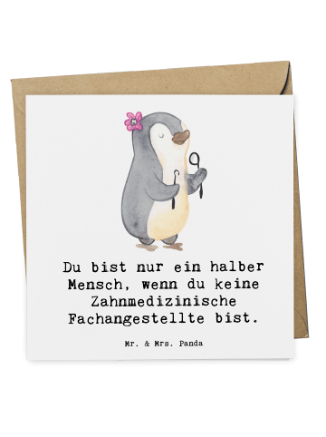 Mr. & Mrs. Panda Deluxe Karte Zahnmedizinische Fachangestellte H... in Weiß
