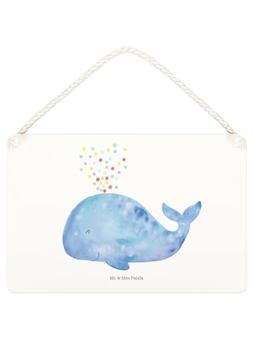 Mr. & Mrs. Panda holzbild Wal Konfetti ohne Spruch in Weiß