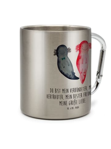 Mr. & Mrs. Panda Becher Axolotl Freundin mit Spruch in Silber