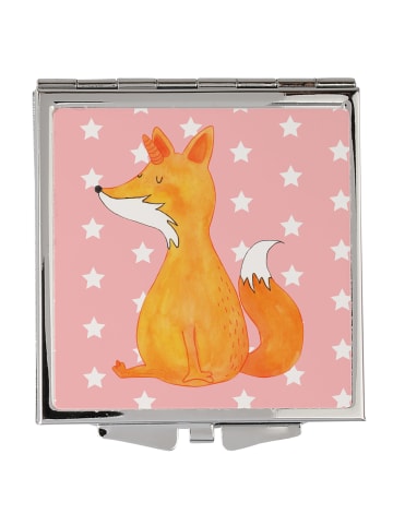 Mr. & Mrs. Panda Kosmetikspiegel Einhorn Wunsch ohne Spruch in Rot Pastell