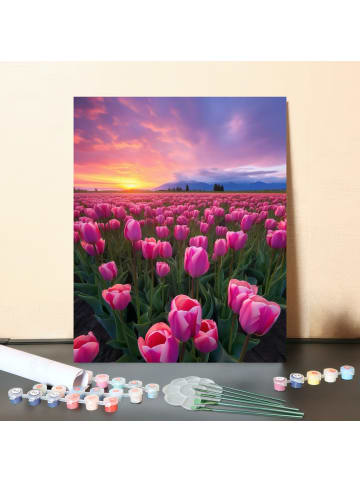 ARTNANAS DIY Malen nach Zahlen Set-"Tulpen im Abendrot" 