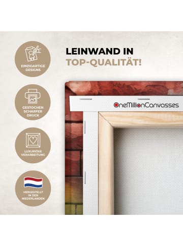 MuchoWow Leinwand Bilder Kopfhörer-Affe