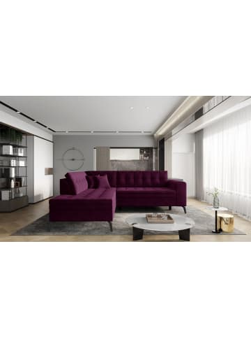 MF Design Lenny Recamiere Links in Weinrot -  (L) 210 x (B) 260 x (H) 93 cm