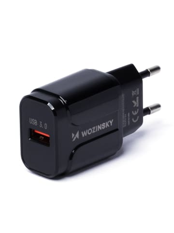Wozinsky USB 3.0 Wandladegerät Handyladegerät Netzladegerät in Schwarz