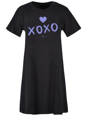 F4NT4STIC Damen T-Shirt Kleid Valentinstag xoxo Damen T-Shirt Kleid in schwarz