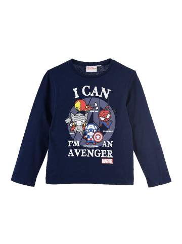 Avengers Langarmshirt Ironman Captain America  Thor in Dunkel-Blau