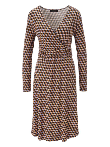 Aniston SELECTED Jerseykleid in schoko-terra-hellblau-schwarz