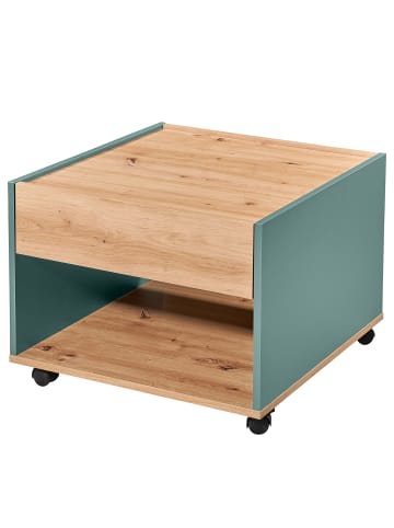 home24 home24 Couchtisch aus folierter Spanplatte in Eiche Artisan Dekor & Salbei in Eiche