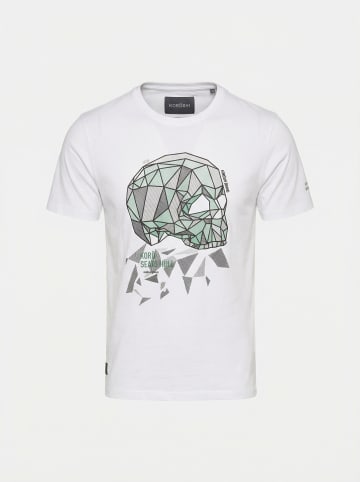 KOROSHI Baumwolle print-emb crew in weiß