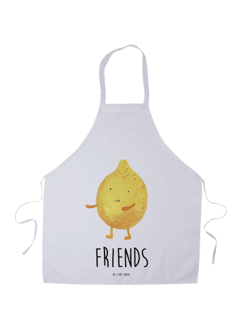 Mr. & Mrs. Panda Schürze Beste Freunde Zitrone mit Spruch in Weiß