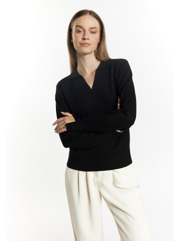 DreiMaster Klassik Damen Strickpullover in Schwarz