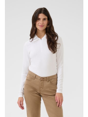 Cream Langarm-Bluse CRRibba Slim fit in Snow White