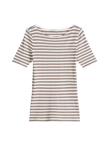 Marc O'Polo Gestreiftes T-Shirt slim in Medium Brown