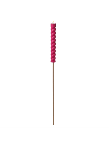 MARELIDA LED Solar Stabkerze Twist Deko Gartenstecker H: 106cm in pink