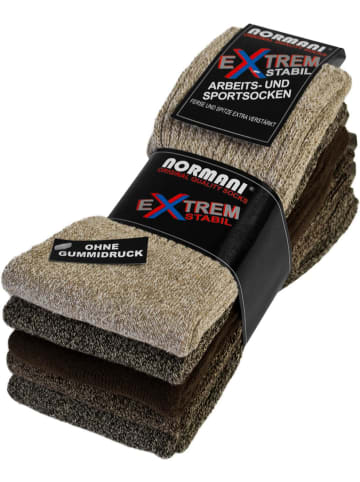normani 10 Paar Extrem Stabile Arbeits & Sportsocken Extrem in Braun sortiert