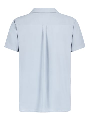 Urban Surface Kurzarm Hemd mit Brusttasche und Canvas Material in Blau