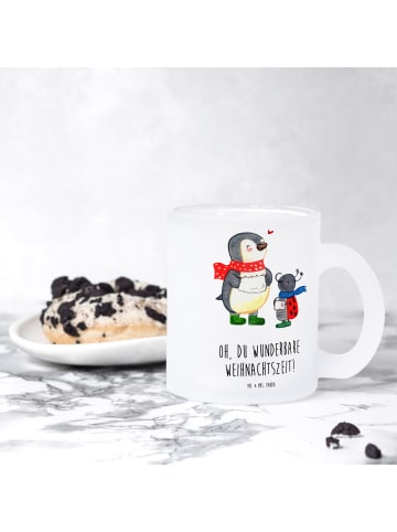 Mr. & Mrs. Panda Teeglas Smörle Winterzeit mit Spruch in Transparent