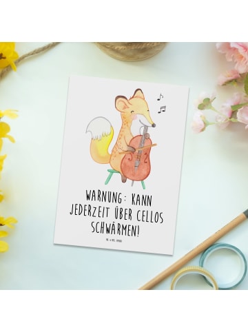 Mr. & Mrs. Panda Postkarte Zeichenllo Schwärmerei mit Spruch in Weiß