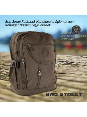 Bag Street Cityrucksack, Freizeitrucksack Nylon braun ca. 30cm breit ca. 38cm hoch
