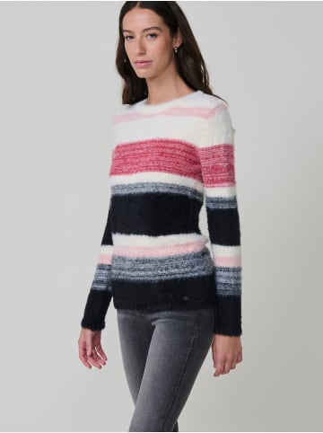 KOROSHI Weicher Damenpullover aus Fellstrick mit Streifen in braun