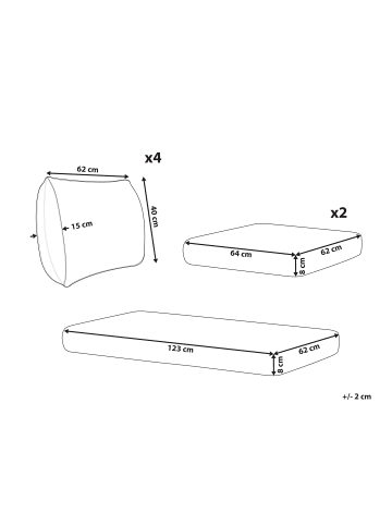 Beliani 7-tlg Kissenbezug CORINTH  in Beige