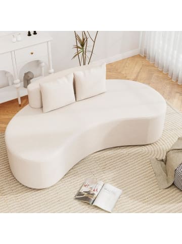 COSTWAY Sofa für 3 Sitzer Schlafsofa 199 cm in Beige