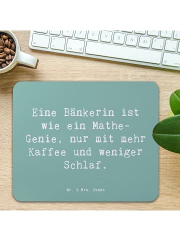 Mr. & Mrs. Panda Mousepad Spruch Bänkerin Genie mit Spruch in Meeresbrise