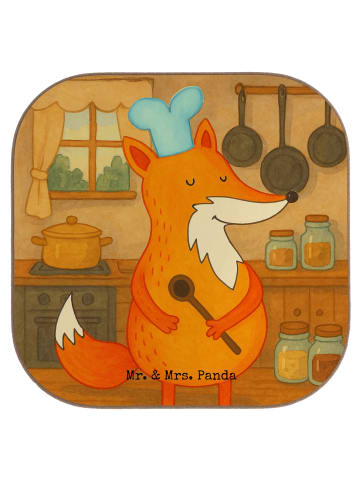 Mr. & Mrs. Panda Untersetzer Glas Fuchs Koch Design ohne Spruch in Weiß