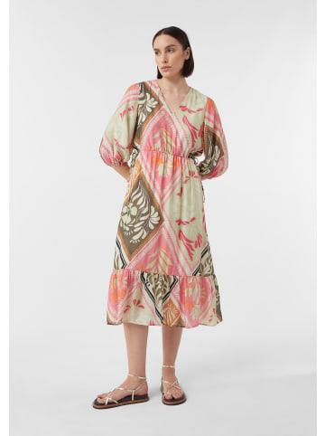 comma Kleid lang in Pink-mehrfarbig