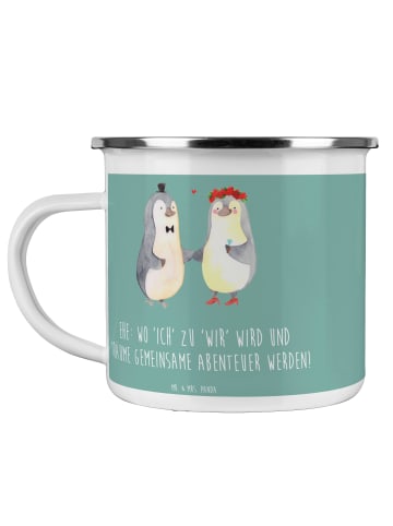 Mr. & Mrs. Panda Tasse Hochzeitsfeier Abenteuer mit Spruch in Meeresbrise