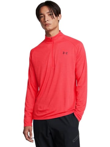 Under Armour Longsleeve "Ua Tech Textured 1/2 Zip" in Rot