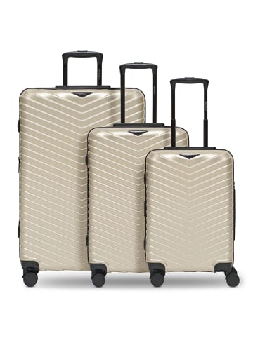 Redolz Essentials 18 4 Rollen Kofferset 3-teilig mit Dehnfalte in metallic-greige shiny