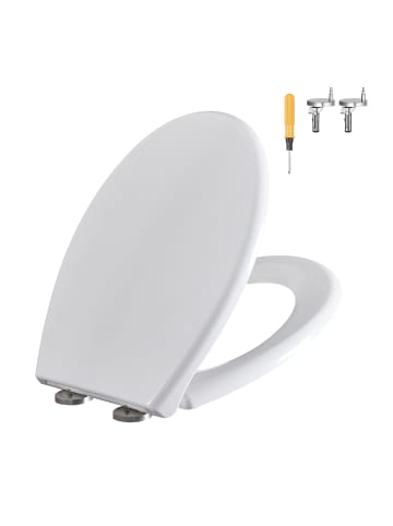 SONGMICS WC-Sitz Urea-Duroplast Bekin in Weiß - (B)37 x (H)5 x (T)44.6 cm