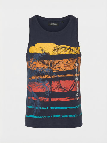 KOROSHI Herren baumwolle print tanktop in blau
