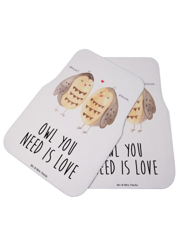 Mr. & Mrs. Panda Automatte Eulen Liebe mit Spruch in Weiß