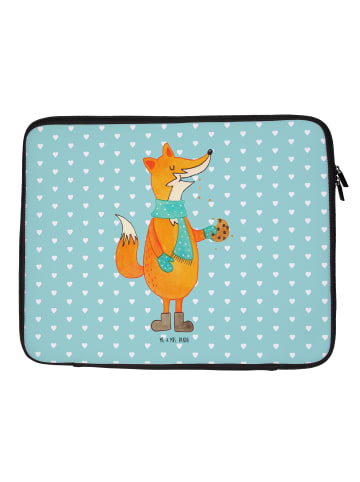 Mr. & Mrs. Panda Laptophülle Fuchs Keks ohne Spruch in Türkis Pastell