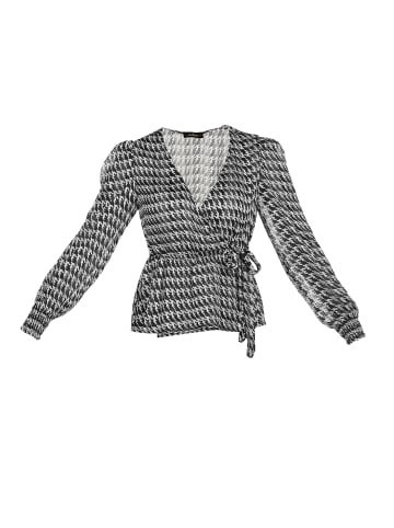 usha BLACK LABEL Damen Bluse in Schwarz Weiss