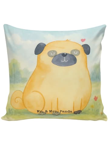 Mr. & Mrs. Panda Sofakissen Mops Design ohne Spruch in Weiß