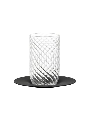 Eisch Latte Macchiato Glas mit Untertasse Twist 360 ml in schwarz