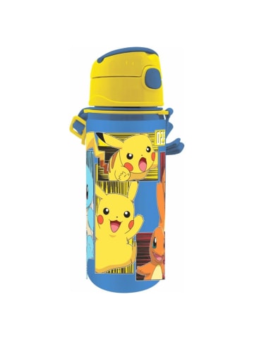 Pokémon Design Wasserflasche für Kinder mit praktischen Funktionen 600 ml in gelb