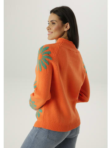 Aniston SELECTED Strickpullover in orange-grün