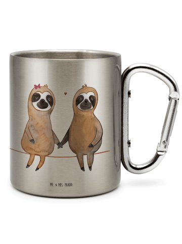 Mr. & Mrs. Panda Kaffeetasse Faultier Pärchen ohne Spruch in Silber