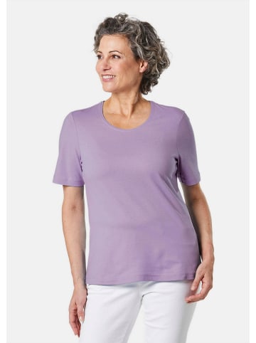 GOLDNER T-Shirt Basic Baumwollshirt mit kurzem Arm in flieder