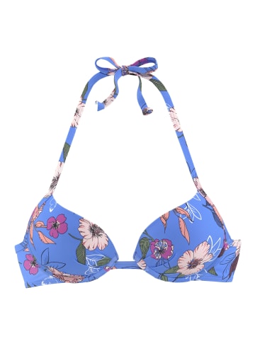 S. Oliver Push-Up-Bikini-Top in blau-bedruckt