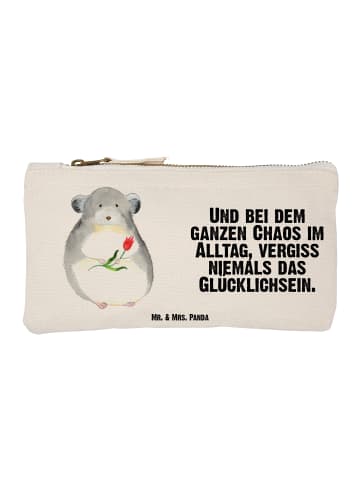 Mr. & Mrs. Panda toiletry bag Chinchilla Blume mit Spruch in Weiß