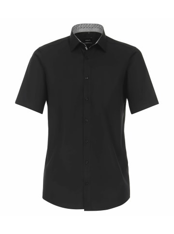 Venti Kurzarm Business Hemd für Herren in schwarz